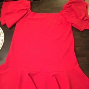 Off the shoulder red boutique dress
